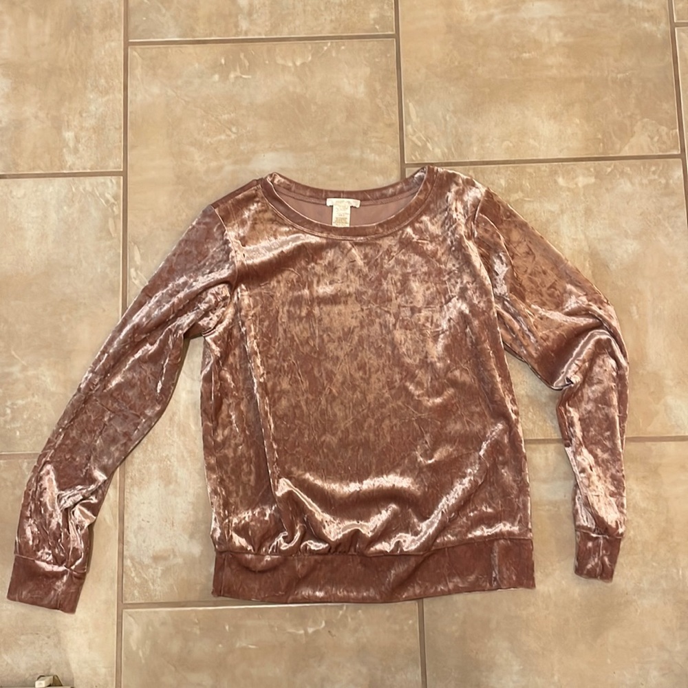 Pink crushed velvet long sleeve